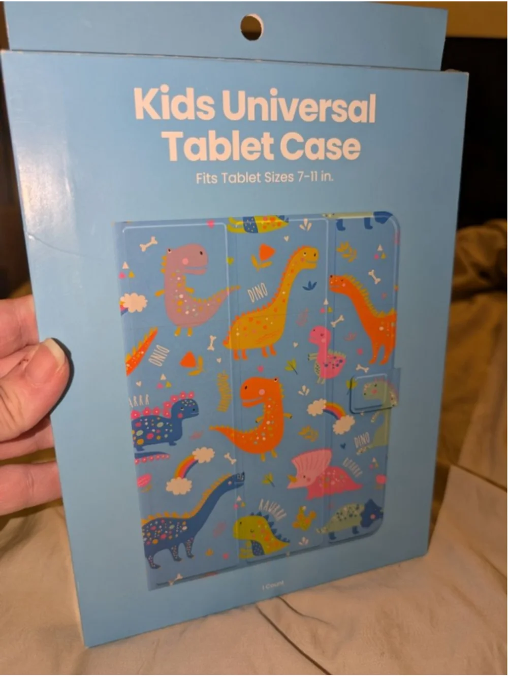 Kids Universal Tablet Case Blue Orange Dinosaur Print One Size